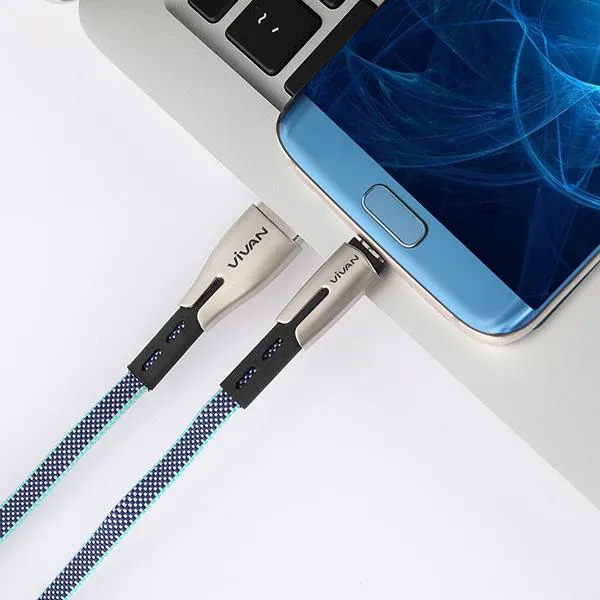 Cáp Sạc Micro USB BTK-M Blue White 2.4A 1m
