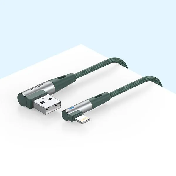 Cáp chữ L Gaming cổng Lightning 2.4A 1M BWL100S Green