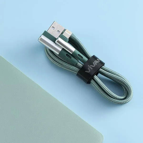 Cáp chữ L Gaming cổng Lightning 2.4A 1M BWL100S Green