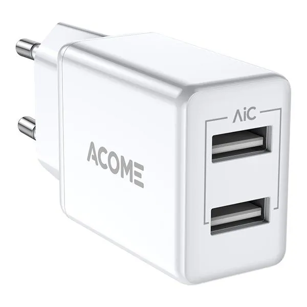 Cốc Sạc Nhanh AC03 White 2.4A 2 USB