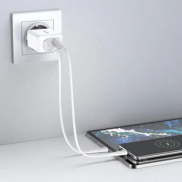 Cốc Sạc Nhanh AC03 White 2.4A 2 USB