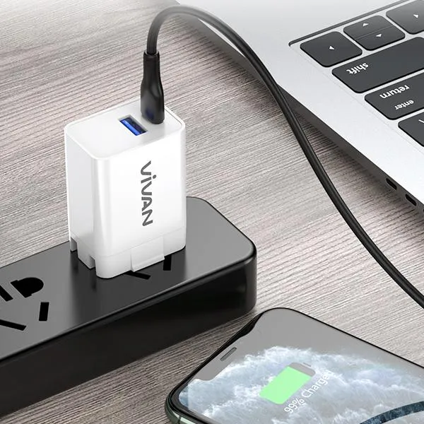 Cốc sạc nhanh Power 25U White 25W PD/QC 3.0 2 cổng USB-A/Type-C