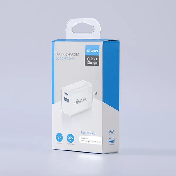 Cốc sạc nhanh Power 25U White 25W PD/QC 3.0 2 cổng USB-A/Type-C