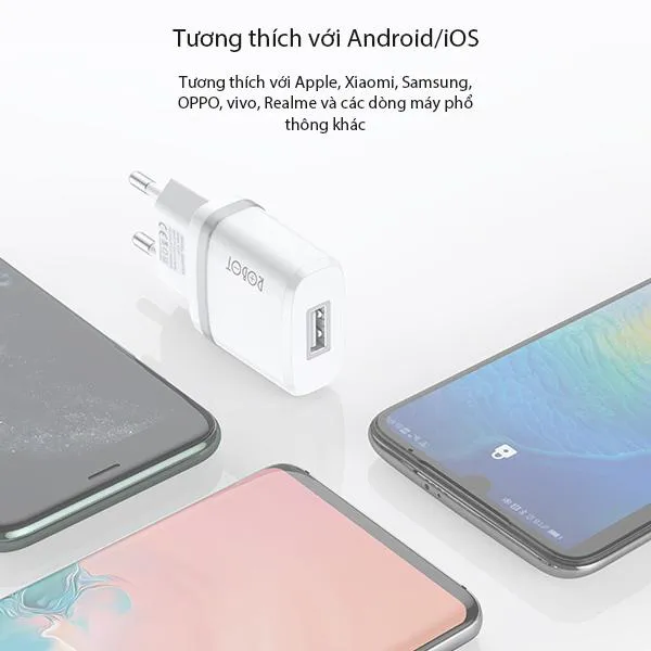 Cốc sạc RT-K7 1 cổng USB 5W Kèm Cáp Micro