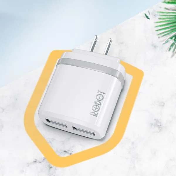 Cốc sạc RT-K9U White 2.1A 2 USB Kèm cáp iPhone 1m