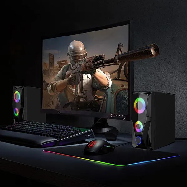 Loa Gaming Led RGB 6W RS200 Black