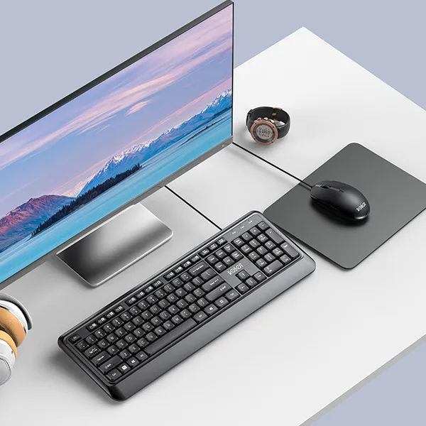Combo chuột và bàn phím có dây KM2600 Black