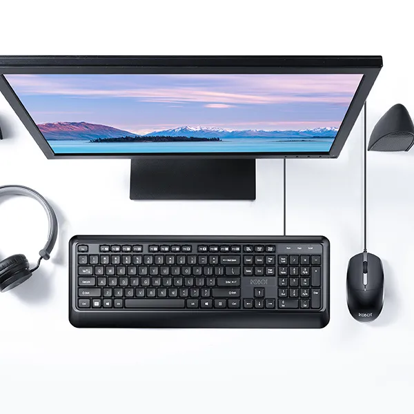 Combo chuột và bàn phím có dây KM2600 Black