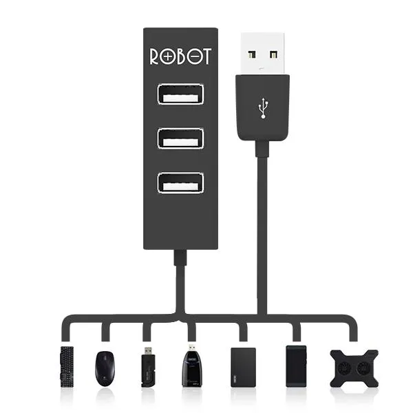 HUB chia 4 Cổng USB H140-80 Black