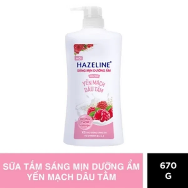 Sữa tắm Hazeline sáng da yến mạch dâu tằm 670g