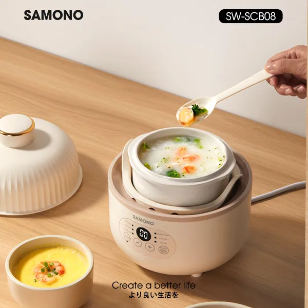 Nồi nấu chậm đa năng Nồi sứ 0.8L SW-SCB08 Apricot