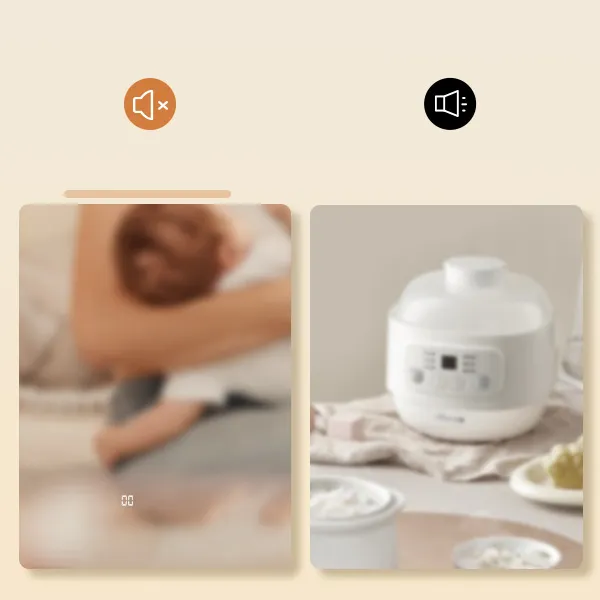 Nồi nấu chậm đa năng Nồi sứ 0.8L SW-SCB08 Apricot
