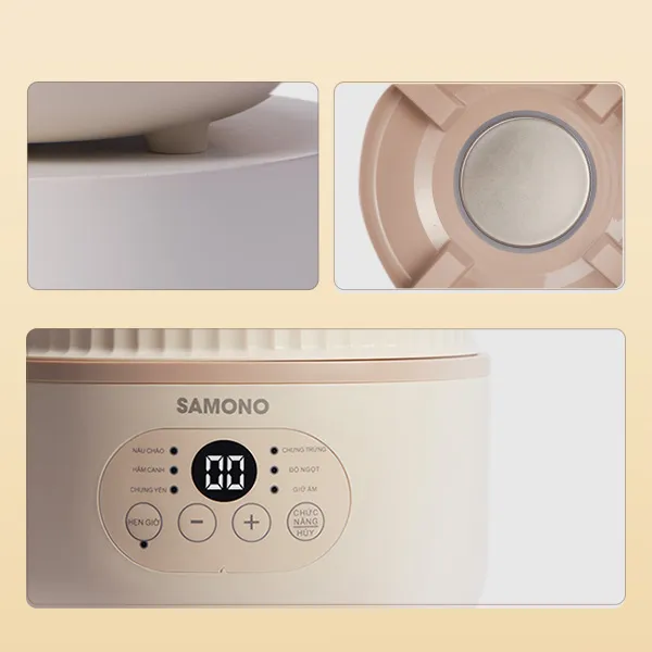 Nồi nấu chậm đa năng Nồi sứ 0.8L SW-SCB08 Apricot