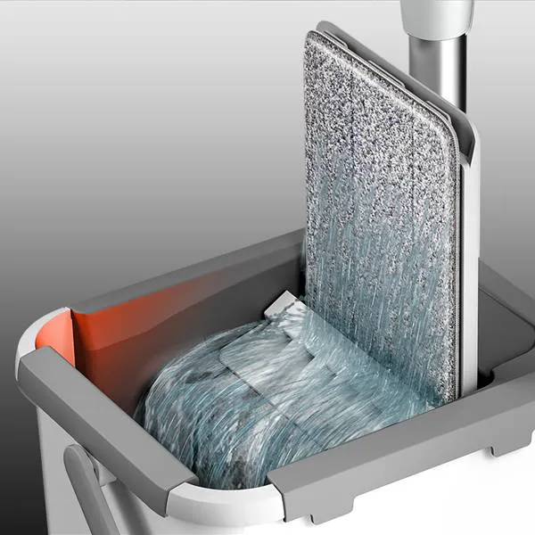 Bộ cây lau nhà tự vắt kèm thùng chứa BCT702 grey+white