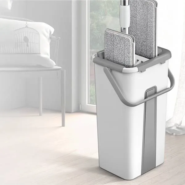 Bộ cây lau nhà tự vắt kèm thùng chứa BCT702 grey+white