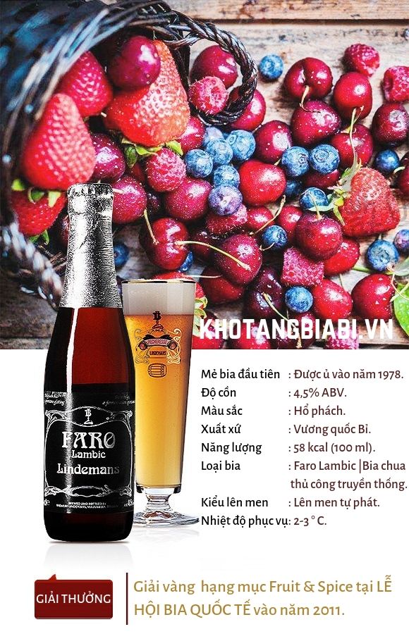 Bảng thông tin tóm tắt bia chua Faro Lambic truyền thống của Bỉ