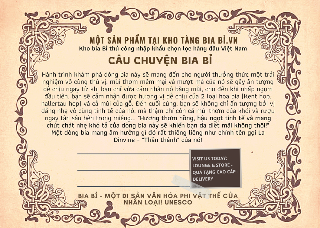 Câu chuyện bia amber "Thần thánh" La Divine