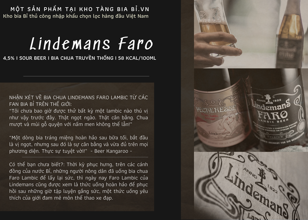 Bia Chua Lindemans Faro Lambic 4,5% hàng đầu xứ Bỉ
