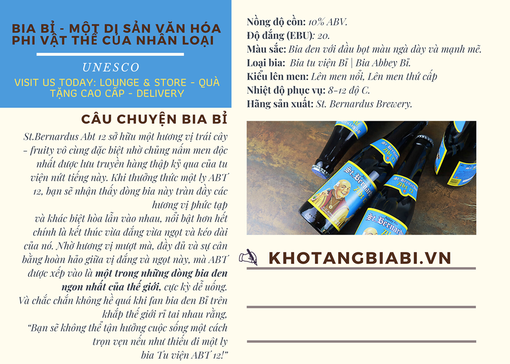Mô tả St.Bernadus ABT 12 - Bia đen Ngon nhất Thế giới World Beer Awards 2019