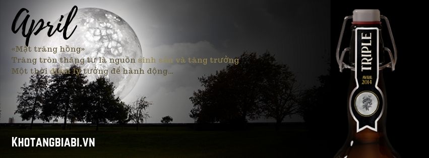 Biểu tượng bia Nữ tu Paix Dieu Trăng tròn tháng 4: Trăng tháng 4 được gọi là «Trăng hồng – Pink Moon»,
