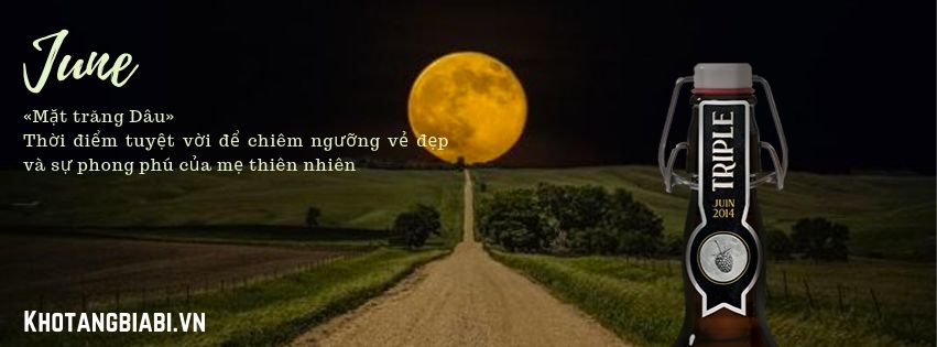 Biểu tượng bia Nữ tu Paix Dieu Trăng tròn tháng 6: «Trăng Dâu- Raspberry Moon»