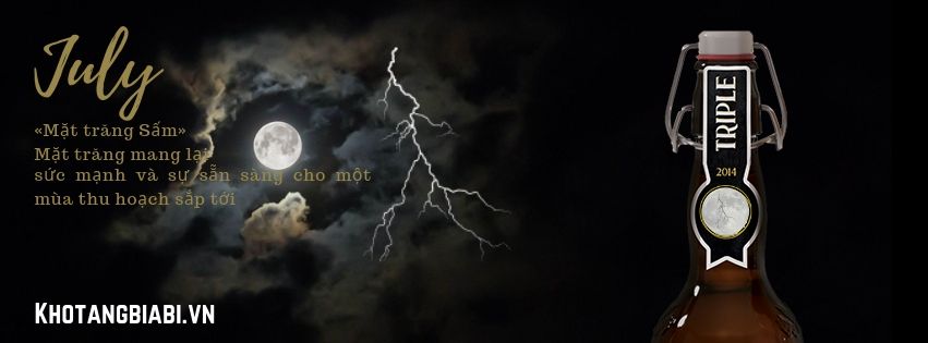 Biểu tượng bia Nữ tu Paix Dieu Trăng tròn tháng 7: «Trăng sấm - Thunder Moon»,