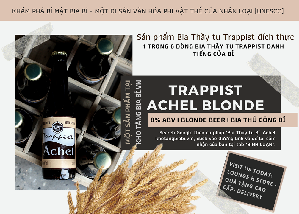 Bia Thầy Tu Trappist Achel Blond 8,0% ABV - Bia Thầy tu huyền thoại