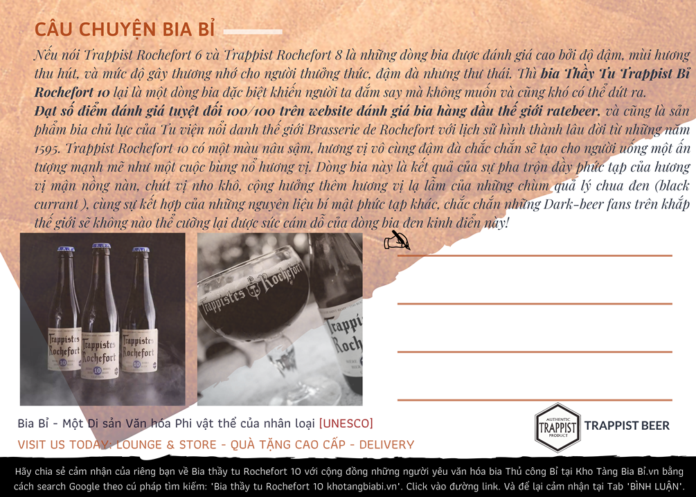 Bia Thầy Tu Trappist Bỉ Rocherfort 10