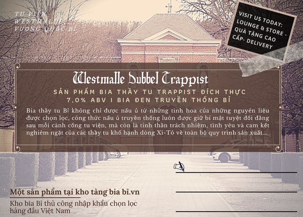 Mô tả bia Thầy Tu Trappist Westmalle Dubbel Trappist 7,0% I Bia đen truyền thống bỉ