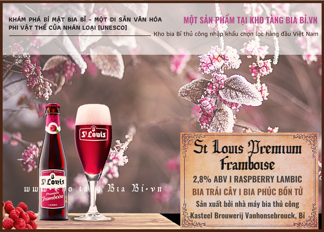 Bia Trái cây St Louis Premium Framboise 2,8% I Bia trái cây vị phúc bồn tử cao cấp từ Bỉ