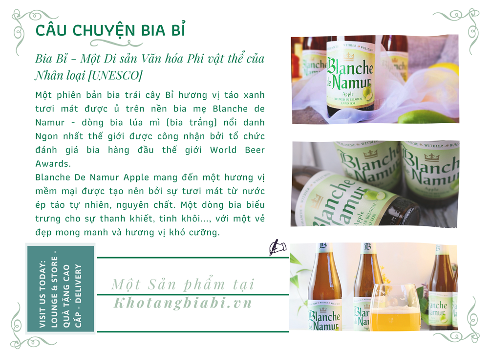 Câu chuyện Bia trái cây vị táo trong trẻo Blanche De Namur Apple 3,1% I Thanh mát như trà xanh