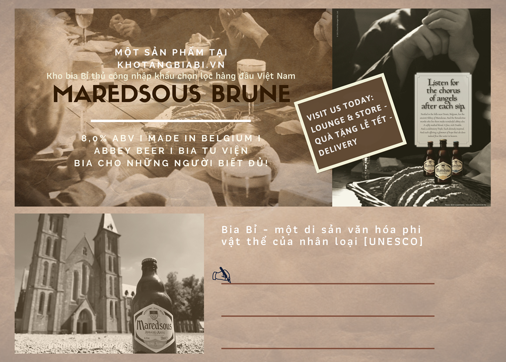 Bia Tu viện Bỉ Maredsous Brune 8,0% ABV - Tinh hoa từ các tu sĩ Benedictine