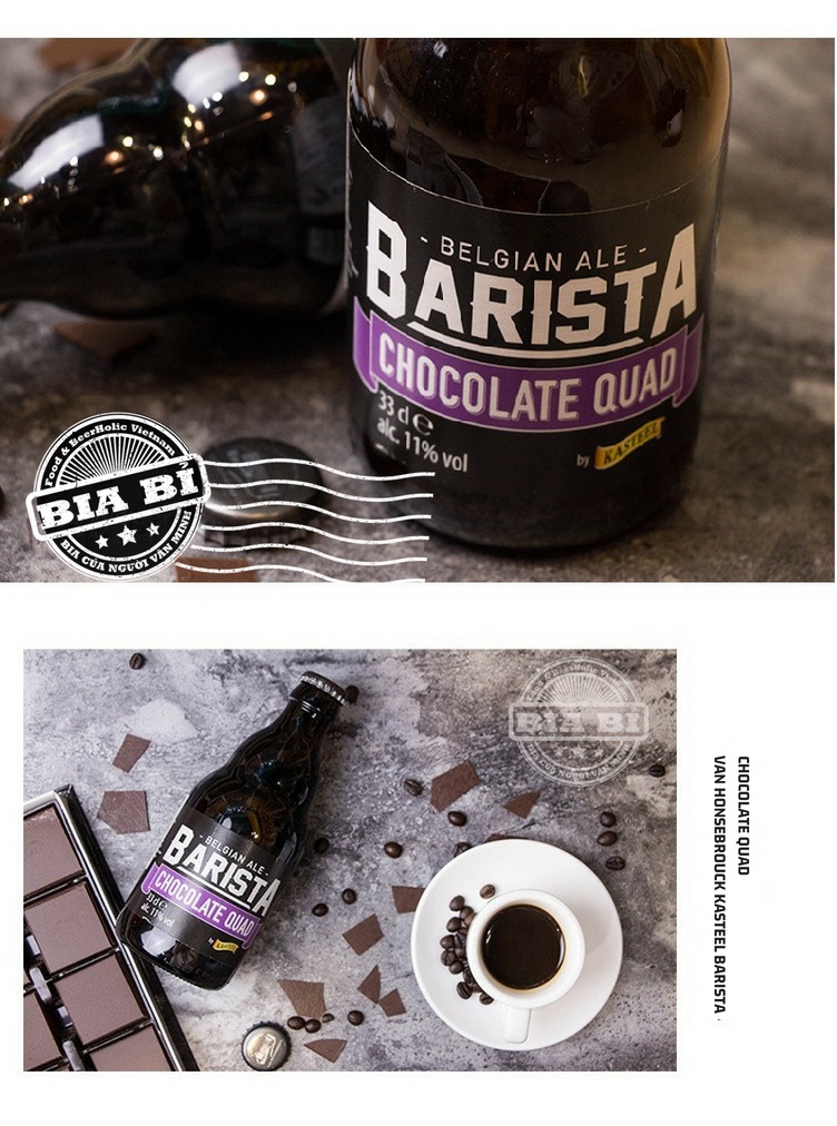 Bia đen Bỉ nặng độ Kasteel Barista Chocolate Quad 11%, 330ml