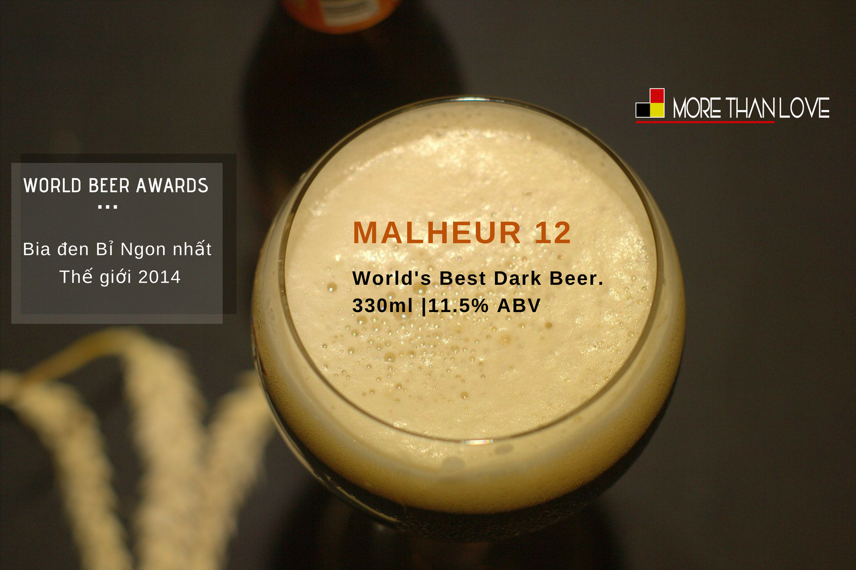 bia đen Bỉ nặng độ ngon nhất thế giới Malheur 12
