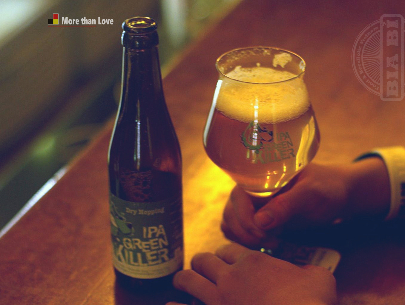 uống bia vàng bỉ, bia đắng IPA Green Killer