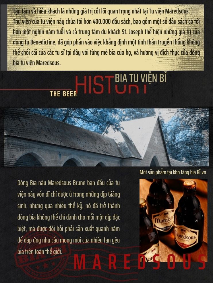 Lịch sử bia Tu viện Bỉ Maredsous Kho tàng Bia Bỉ.vn