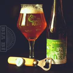 Bia đắng Bỉ IPA Green Killer 6,5% ABV - “Kẻ giết người màu xanh”.