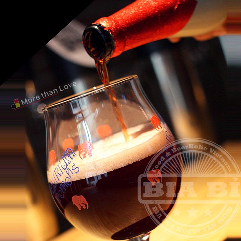 Bia đỏ cherry Bỉ nặng độ 8,0% vol | 330 ml: Bia Bỉ chai sứ Con voi hồng Delirium Red.