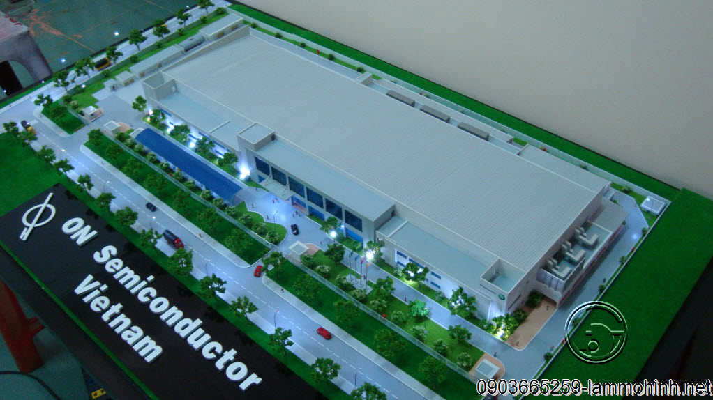Mô hình kiến trúc nhà máy nhà máy On Semiconductor với màu sắt và nhiều loại vật liệu Mô hình kiến trúc nhà máy nhà máy On Semiconductor với màu sắt và nhiều loại vật liệu