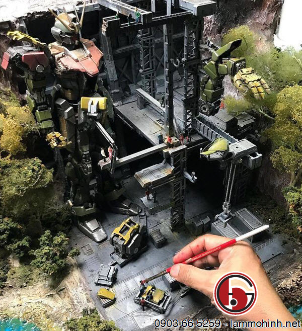 Tác phẩm đầu tay của Putera - Mô hình kến trúc nhà máy sửa chữa robot Gundam Tác phẩm đầu tay của Putera - Mô hình kến trúc nhà máy sửa chữa robot Gundam