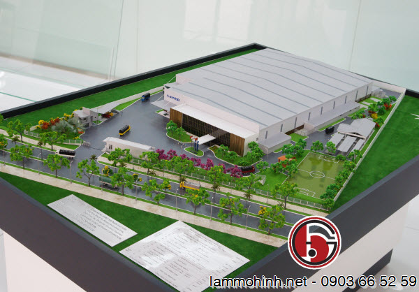 Toàn bộ mô hình kiến trúc nhà máy nhìn từ phía trước Toàn bộ mô hình kiến trúc nhà máy nhìn từ phía trước