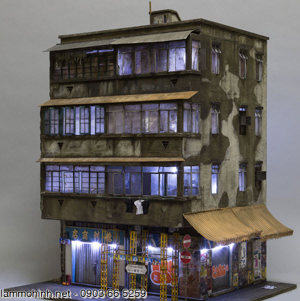 Mô hình kiến trúc mô tả một căn hộ ổ chuột điển hình của khu Cửu Long - Hồng Kông Mô hình kiến trúc mô tả một căn hộ ổ chuột điển hình của khu Cửu Long - Hồng Kông