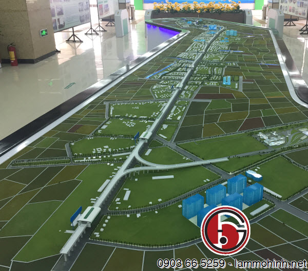 Mô hình quy hoạch toàn tuyến nhìn từ Hà Đông với rẽ nhánh vào khu Depot Mô hình quy hoạch toàn tuyến nhìn từ Hà Đông với rẽ nhánh vào khu Depot