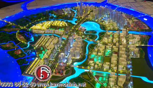 Toàn cảnh mô hình quy hoạch Khu Đô Thị Thủ Thiêm nhìn từ Khu Chức Năng Số 7