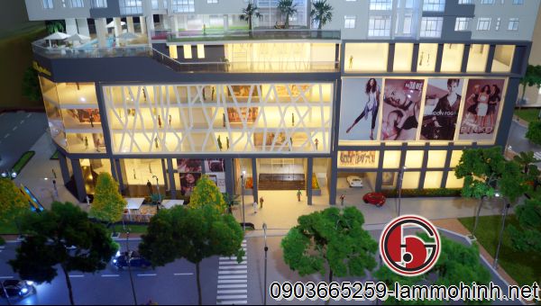 Khối đế của mô hình kiến trúc với ánh sáng vàng nhạt cho cảm giác sang trọng và nhộn nhịp Khối đế của mô hình kiến trúc với ánh sáng vàng nhạt cho cảm giác sang trọng và nhộn nhịp