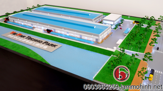 Mô hình kiến trúc Vie-Pan Techno Park nhìn từ phía cổng phụ Mô hình kiến trúc Vie-Pan Techno Park nhìn từ phía cổng phụ