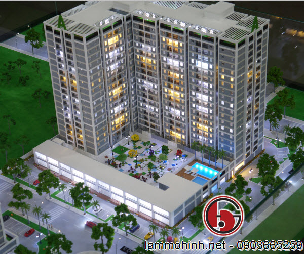 Mô hình kiến trúc tháp A của dự án Mô hình kiến trúc tháp A của dự án