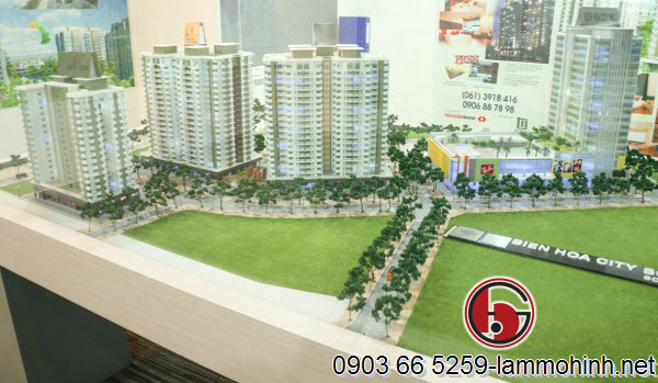 Mô hình kiến trúc Biên Hòa City Square nhìn từ khu căn hộ hướng Bắc