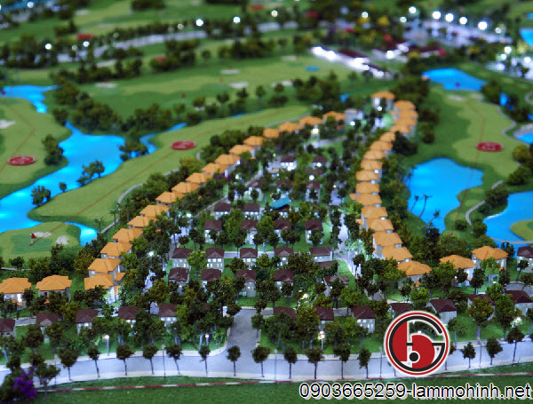 Mô hình kiến trúc của một trong các khu biệt thự nghĩ dưỡng bên trong sân golf Mô hình kiến trúc của một trong các khu biệt thự nghĩ dưỡng bên trong sân golf