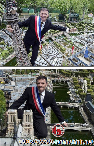 Gerard Brion bên mô hình kiến trúc của mình Gerard Brion bên mô hình kiến trúc của mình